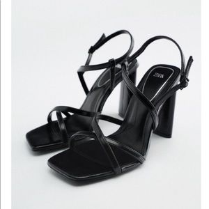 Zara Black Strappy Heels